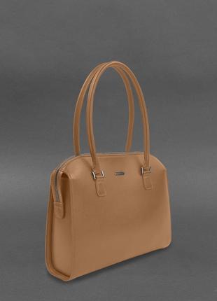 Жіноча шкіряна сумка business карамель краст2 фото