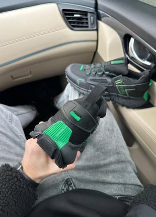 Мужские кроссовки черные с зеленым в стиле reebok zig kinetica edge black green2 фото