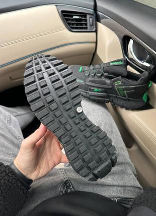 Мужские кроссовки черные с зеленым в стиле reebok zig kinetica edge black green5 фото