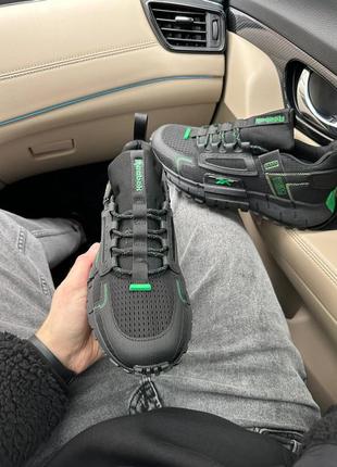 Мужские кроссовки черные с зеленым в стиле reebok zig kinetica edge black green4 фото