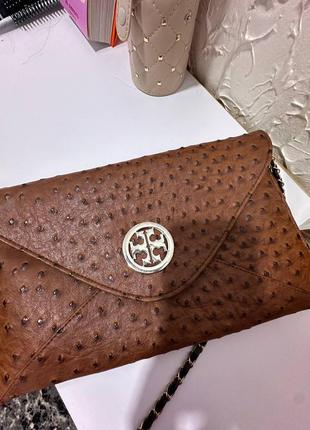 Tory burch клатч, шкіра страуса