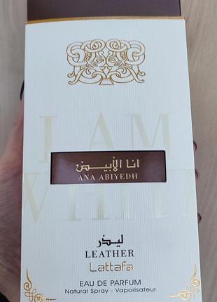 Lattafa perfumes ana abiyedh leather, 60ml7 фото