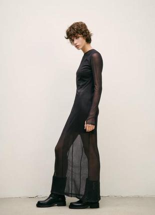 Максі сукня, плаття чохол в сіточку, клітинку zara