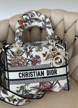 Сумочка диор леди в цветы вышивка christian dior lady flowers