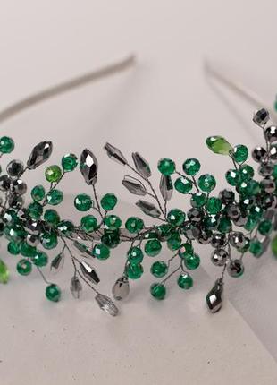 Изумрудная диадема ручной работы