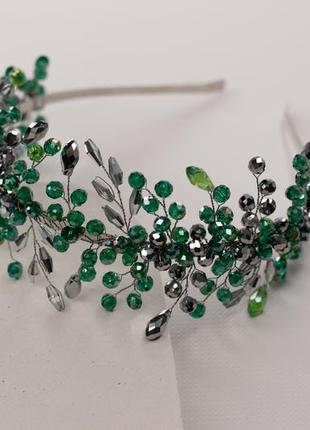 Изумрудная диадема ручной работы
