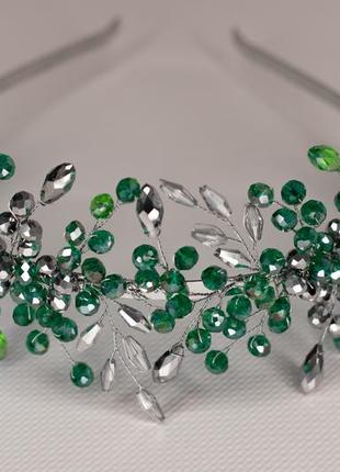 Изумрудная диадема ручной работы