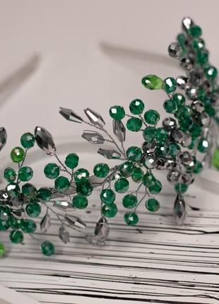 Изумрудная диадема ручной работы