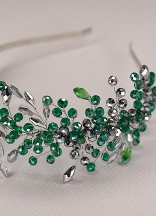 Изумрудная диадема ручной работы