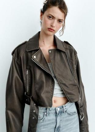 Кожаная куртка zara, косуха zara, куртка zara, байкерская куртка zara