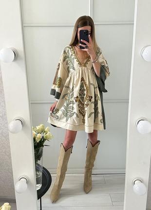 Шикарное льняное платье zara