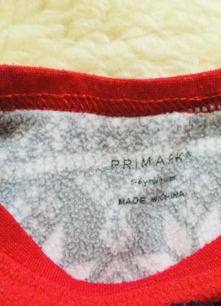 5-6 років 116 зріст primark флісова піжама зі сніговичком. тепла, м"якенька. яскрава. стан ідеальний3 фото