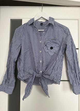 Рубашка в смужку на завʼязках