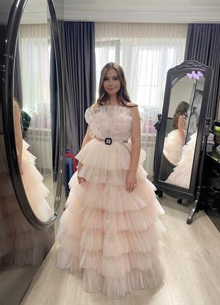 Светло-розовое свадебное платье/ платье подруги невесты