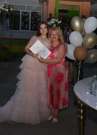Світло-рожева весільна сукня/ сукня подружки нареченої8 фото