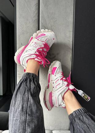 Женские кроссовки balenciaga track white/pink