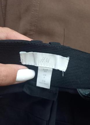 Коттоновые зауженные черные штаны брюки скинни с высокой талией h&m, 34 pазмер.3 фото