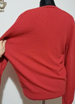 Кашемир бленд роскошная красная кофта высокий рост шерсть кашемир7 фото
