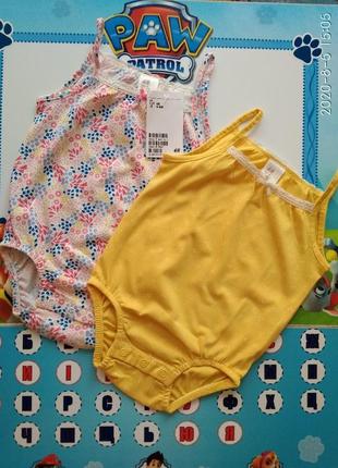 {р.68,4-6мес}комплект(2шт)бодиков/боди на узких бретельках/летний комбинезон/ромпер h&m