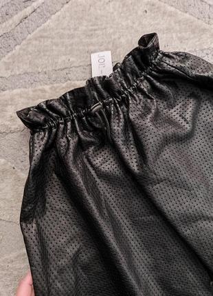 Фирменная кожаная юбка миди с перфорацией monki р.s/m5 фото