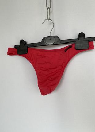 Мужские стринги трусы трусики красные яркие xl