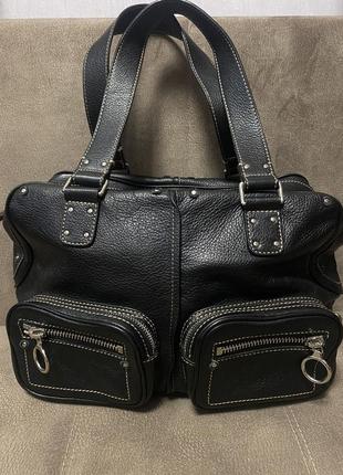 Шикарная кожаная сумка genuine leather итальялия
