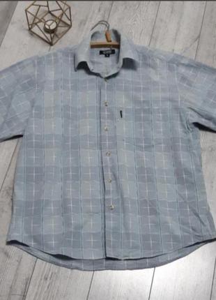 Рубашка сорочка мужская натуральная ткань коттон короткий рукав  р 46-48