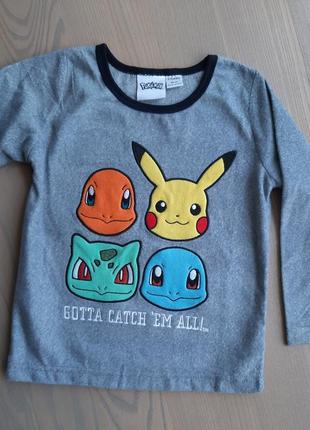 Флісова кофта pokemon 2-3y/98см сіра