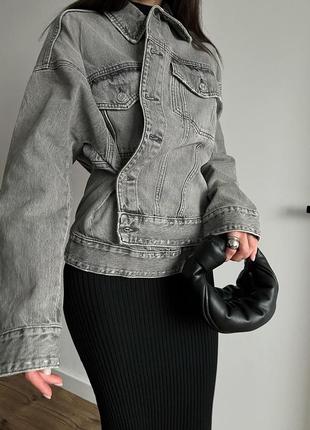 Шикарная винтажная оверсайз джинсовка от zara, джинсовая куртка новые коллекции4 фото