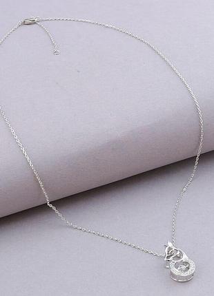 Подвеска   из ювелирного сплава xuping не темнеет  фианит 41 см.  родий