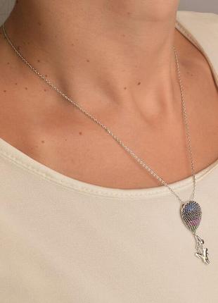 Подвеска   из ювелирного сплава xuping не темнеет  фианит 45 см.  родий3 фото