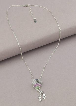 Подвеска   из ювелирного сплава xuping не темнеет  фианит 45 см.  родий