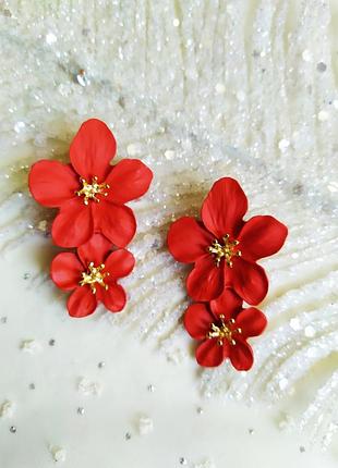 Серьги цветы