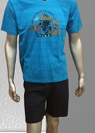 Летняя мужская пижама футболка с шортами cornette польша 325-1