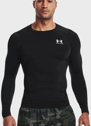 Лонгслів under armour ua hg armour comp ls чорний, білий чол xxl