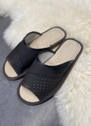 Кожаные тапочки, открытые и закрытые, polmar польша