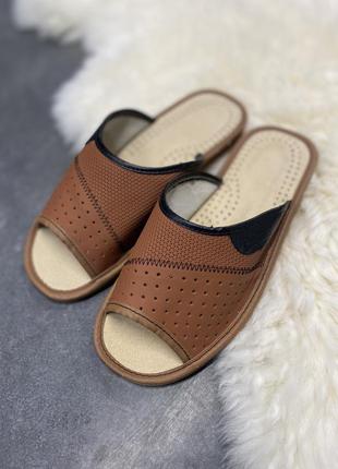 Кожаные тапочки, открытые и закрытые, polmar польша