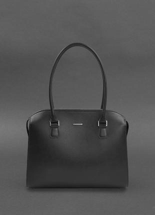 Жіноча шкіряна сумка business чорний краст1 фото