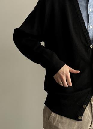 Gabicci wool cardigan italy черный кардиган шерсть премиум теплый стильный минимализм интересный итальялия изысканный новый оригинал5 фото