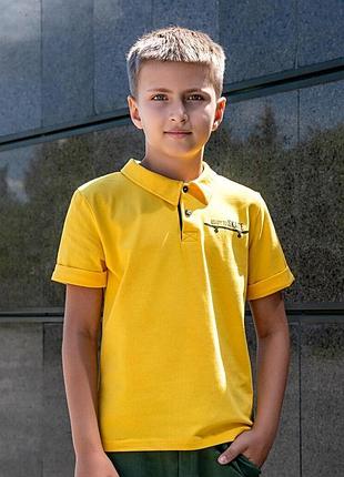 Футболка поло для мальчиков, желтая