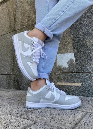 Найк данк ловля лайт серые nike dunk low light grey/white3 фото