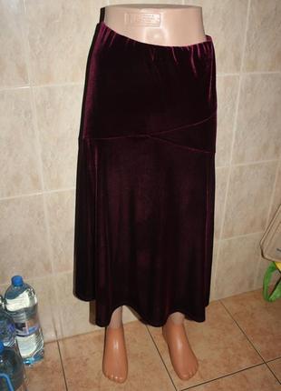Спідниця bonmarche оксамитова бордова