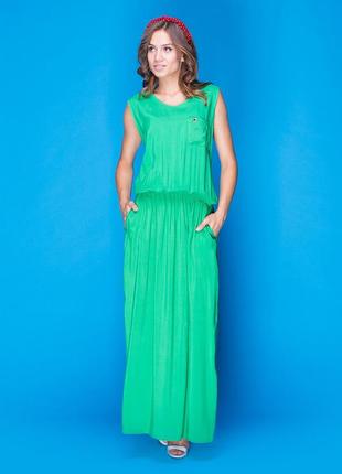 Сарафан зеленое платье макси romstyle5 фото