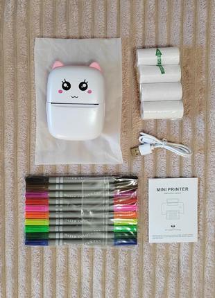 Портативний міні принтер термопринтер мобільний фотопринтер маленький ручний принтер міні