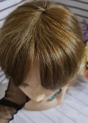 Накладка топпер макушка челка-шторка 100% натуральный волос.