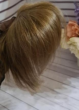 Накладка топпер макушка челка-шторка 100% натуральный волос.