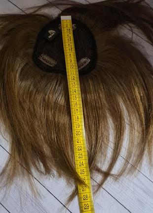 Накладка топпер макушка челка-шторка 100% натуральный волос.