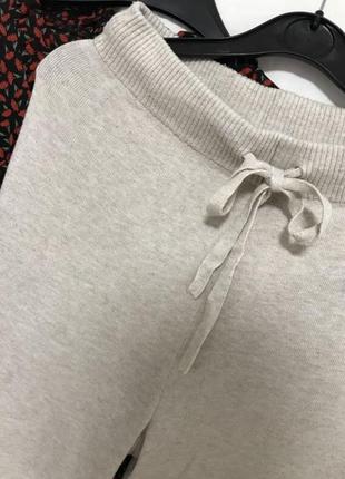 Стильные теплые вязаные женские брюки с манжетами2 фото