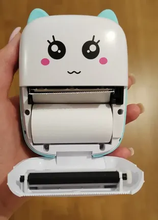 Маленький принтер для друку з телефону портативний дитячий принтер кишеньковий міні принтер котик6 фото