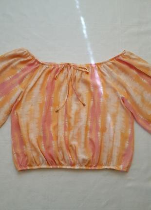 Блуза 100% вискоза, нежной расцветки с открытыми плечами с рукавом 18-20 р-ра.8 фото